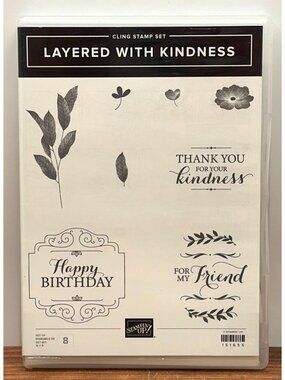 STAMPIN' UP! 151655 LAYERED WITH KINDNESS CLEAR MOUNT RUBBER STAMP SET FRIEND